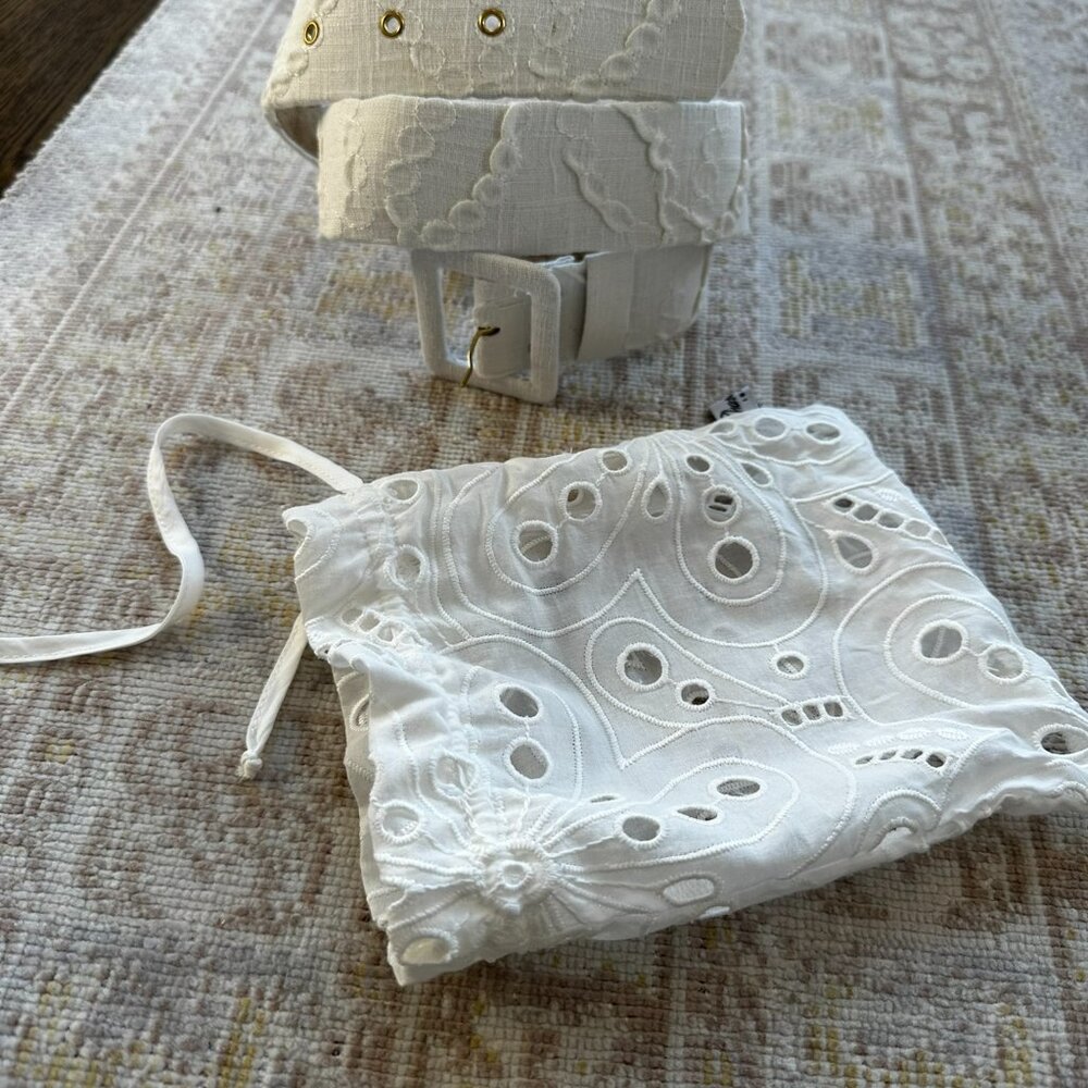 CHARO RUIZ IBIZA Ramie-blend Cloque Shorts Sz Small - Picture 7 of 10
